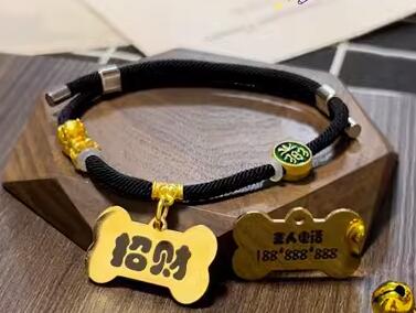 猫狗饰品猫咪宠物狗招财小型犬泰迪犬防走丢名牌刻字手工项圈挂件